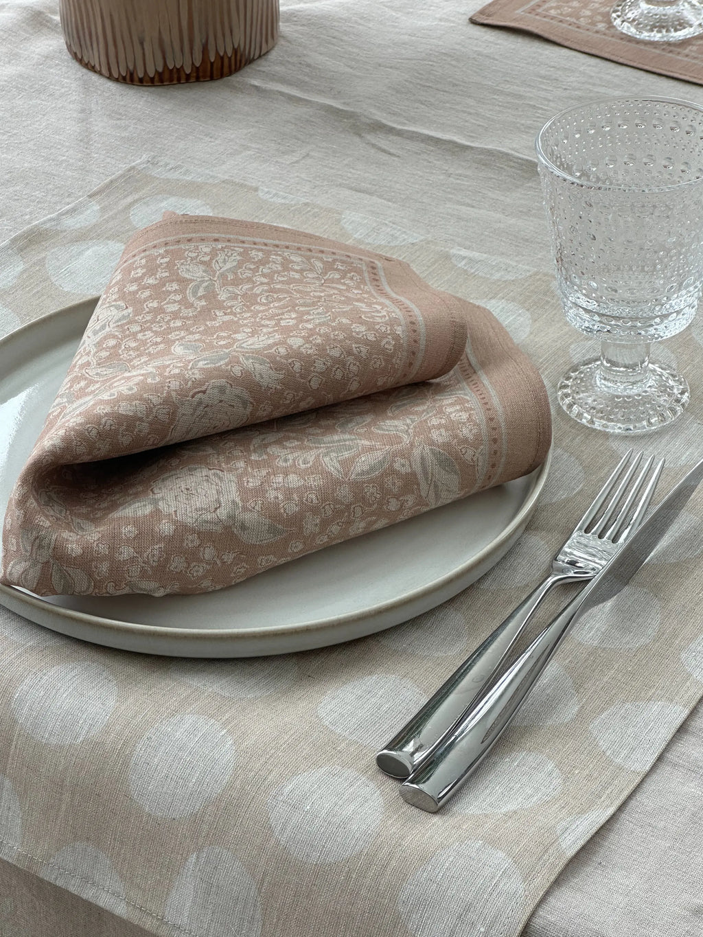 Linneservett Brudslöja - Lera