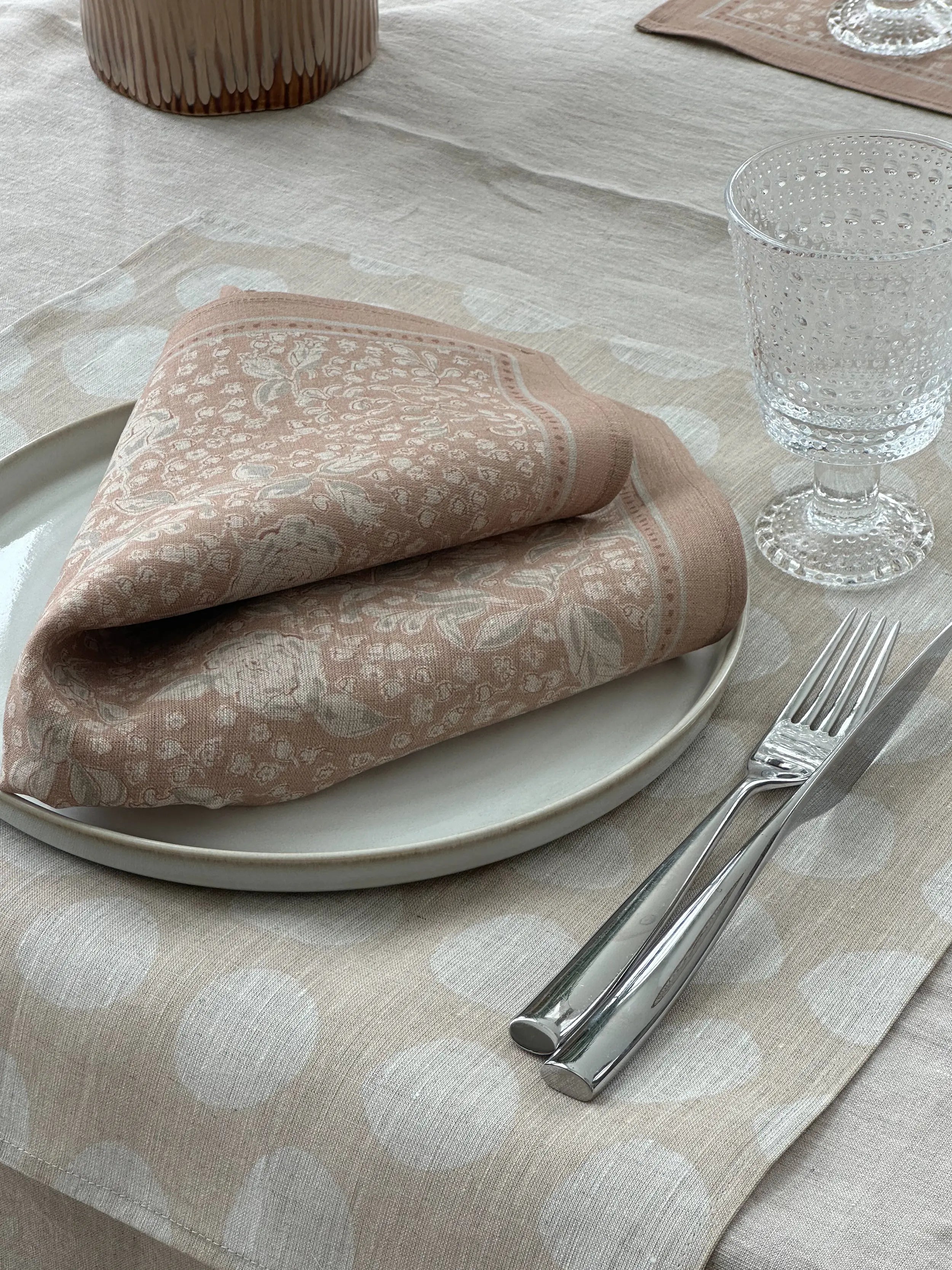 Linneservett Brudslöja - Lera