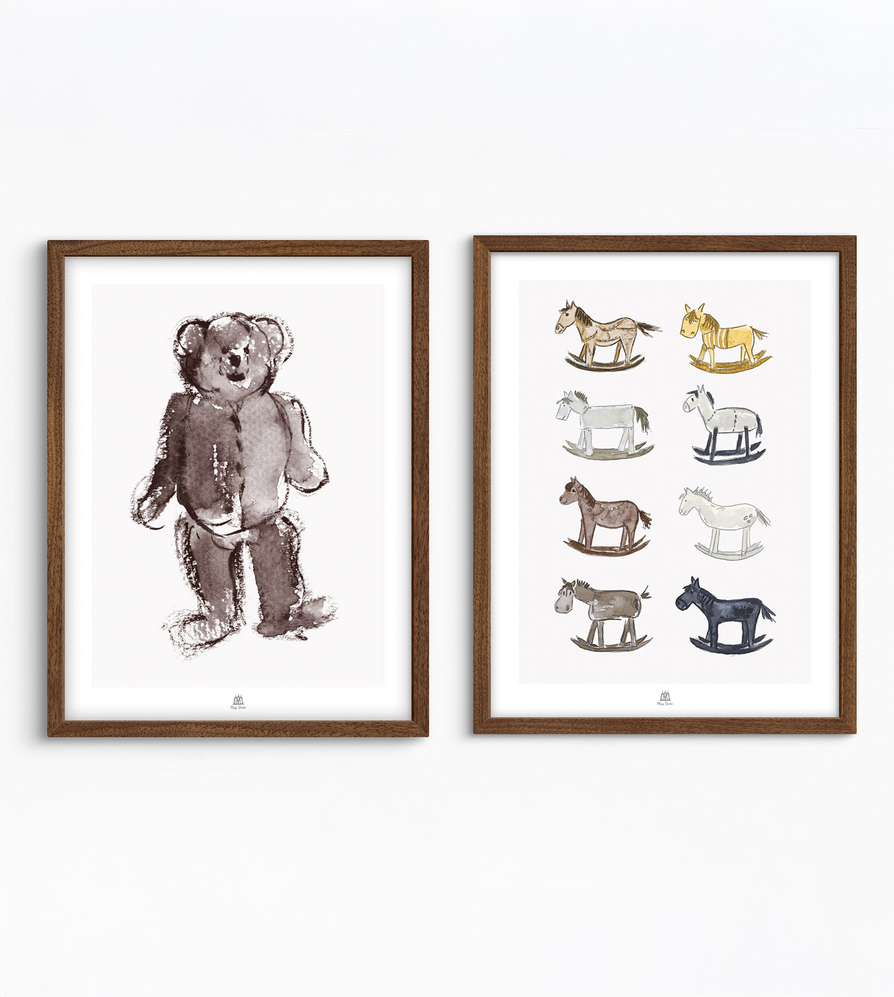 Posters 2 st - Nallen Teddy & Gunghästar