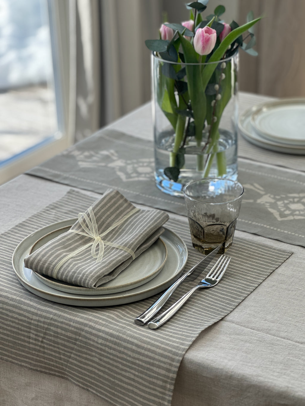 Bordslöpare Linkrans - Skiffergrön