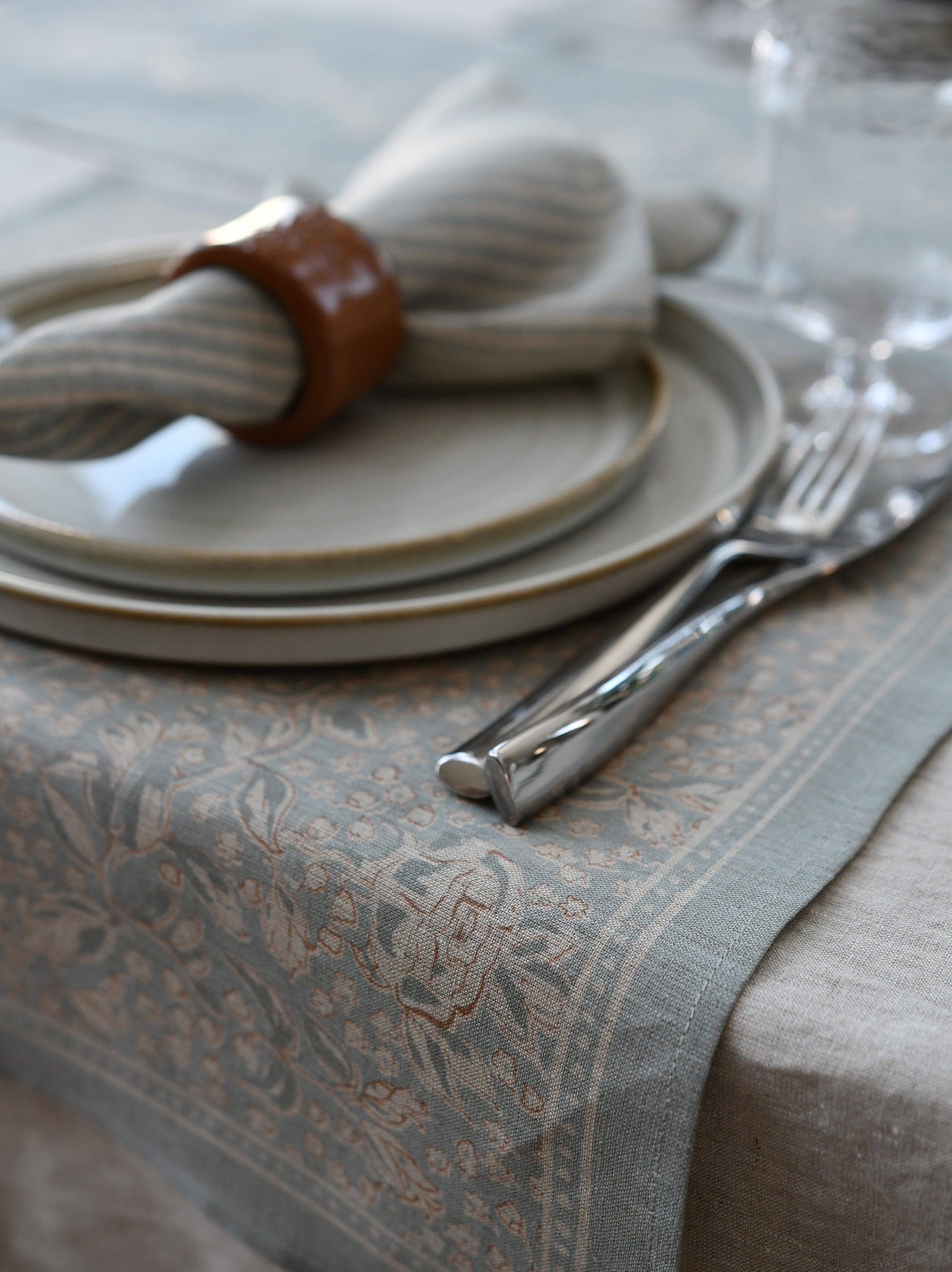 Linneservett Brudslöja - Disblå