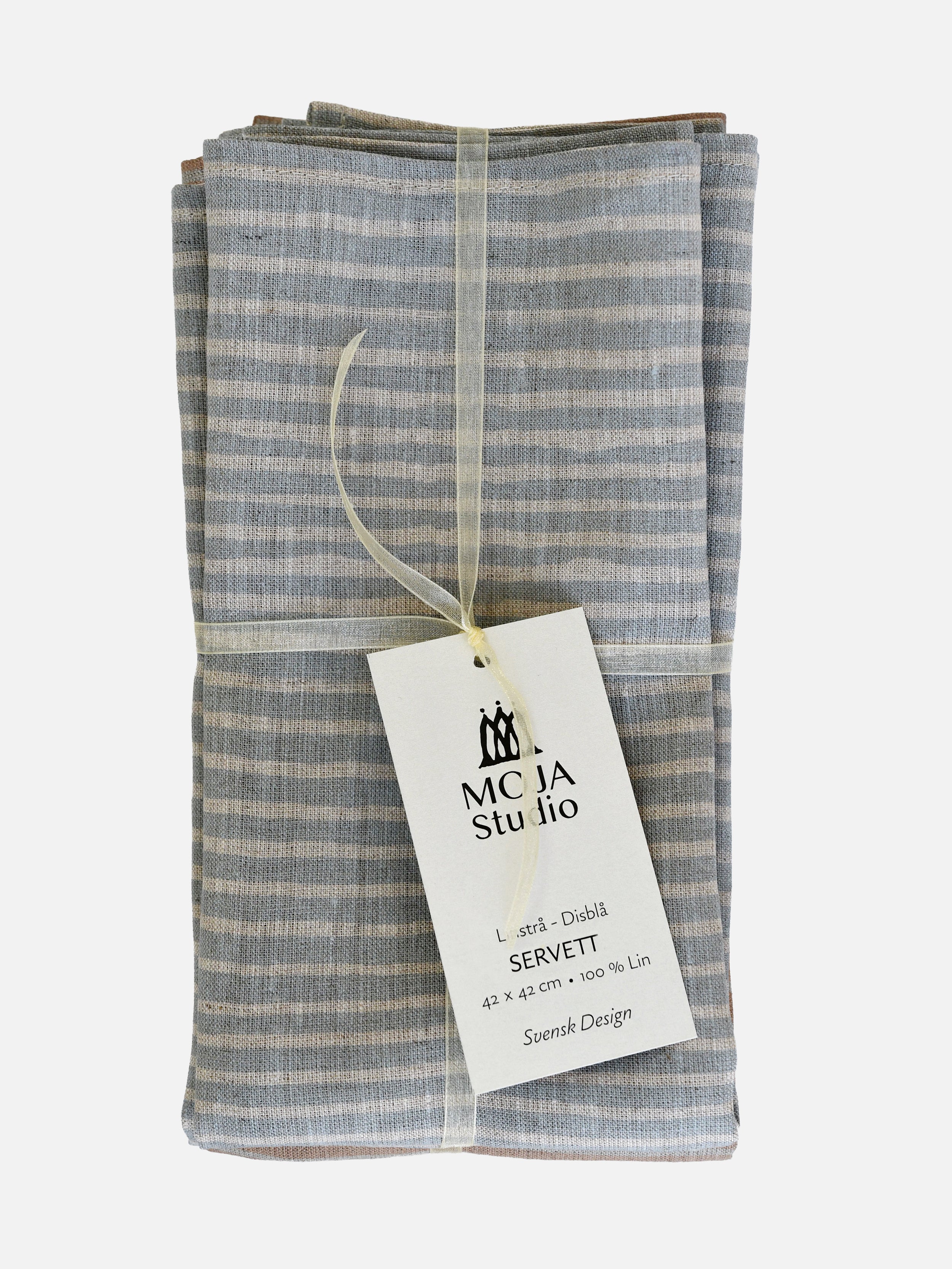 Linneservett Linstrå - Disblå