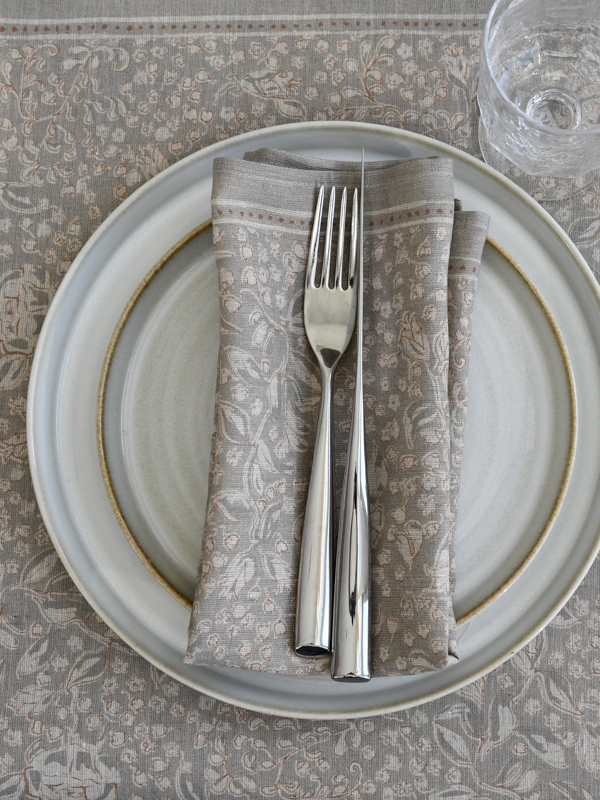 Linneservett Brudslöja - Skiffergrön