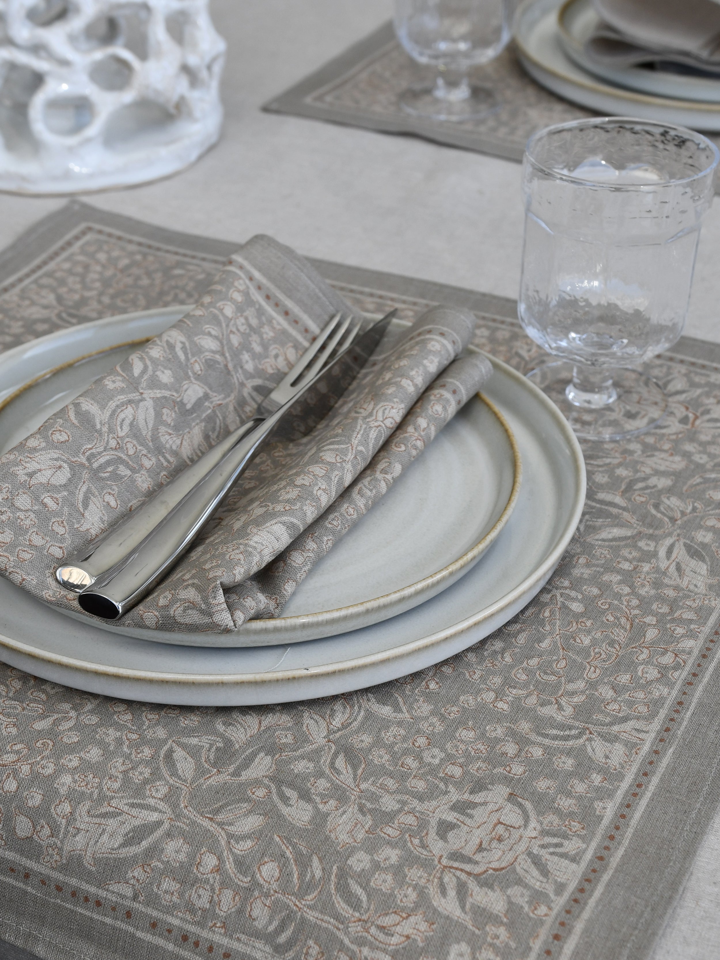 Linneservett Brudslöja - Skiffergrön