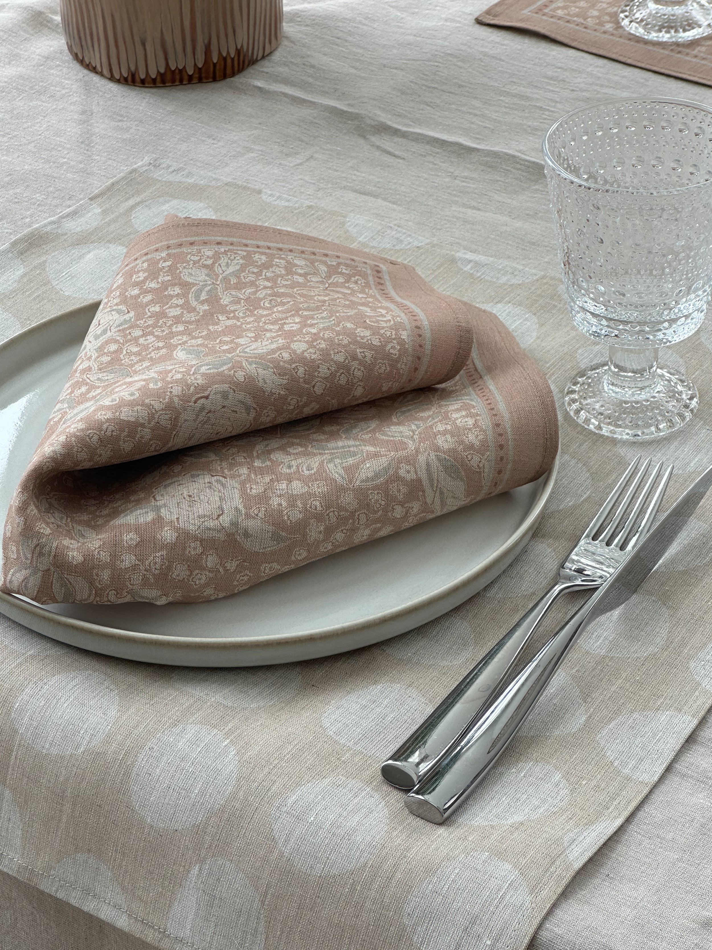 Linneservett Brudslöja - Lera