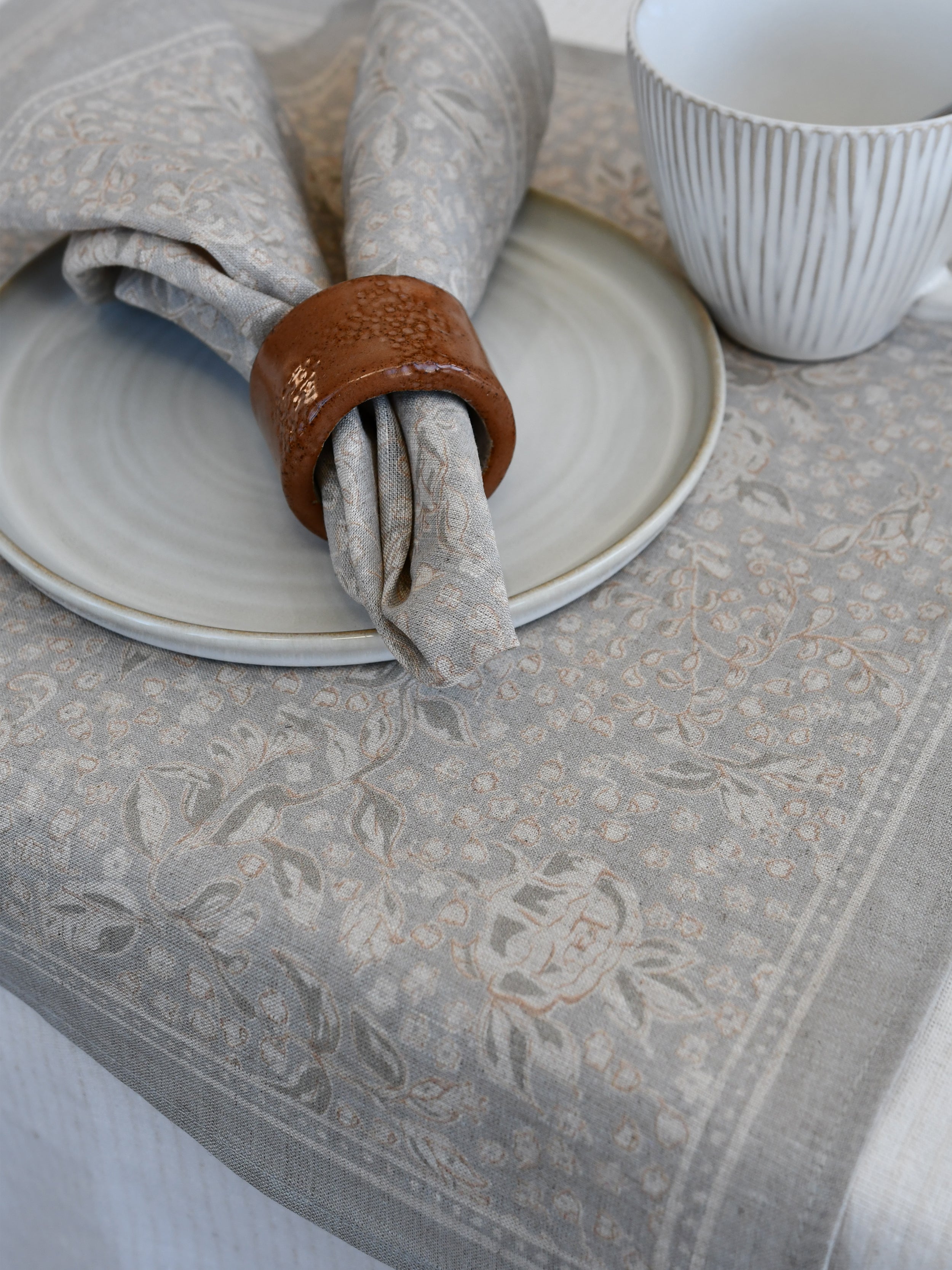 Linneservett Brudslöja - Pärlgrå