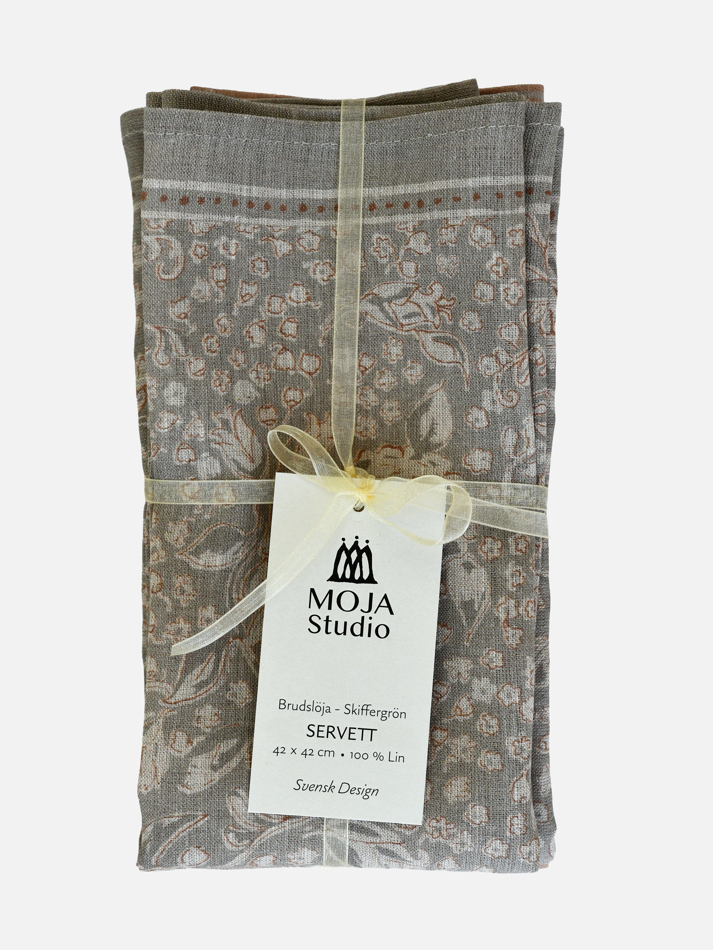 Linneservett Brudslöja - Skiffergrön