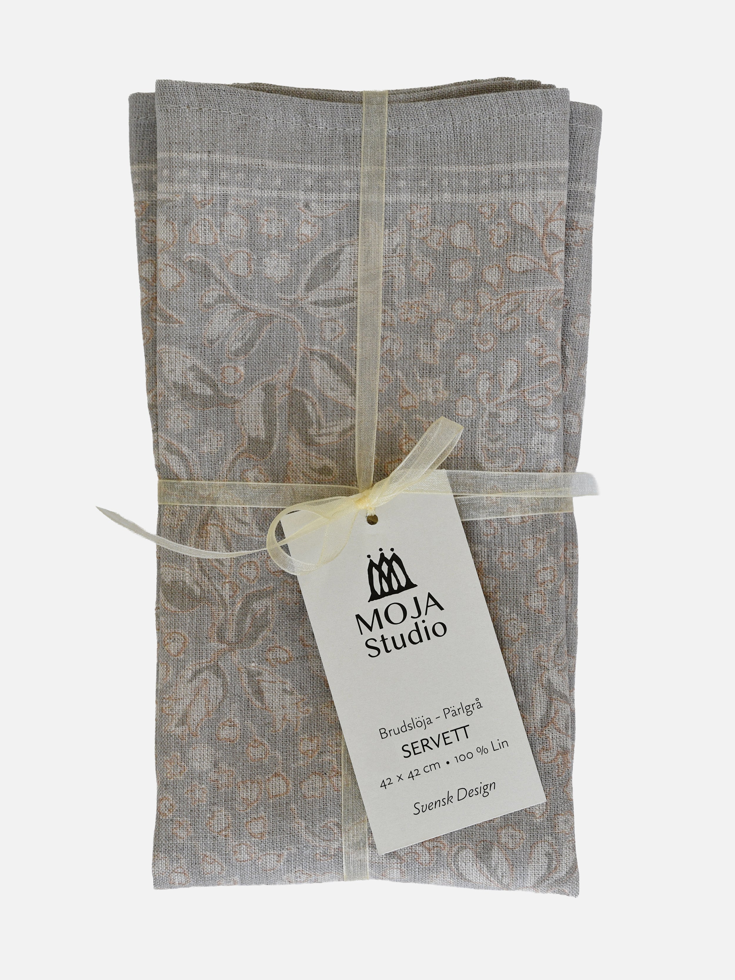 Linneservett Brudslöja - Pärlgrå